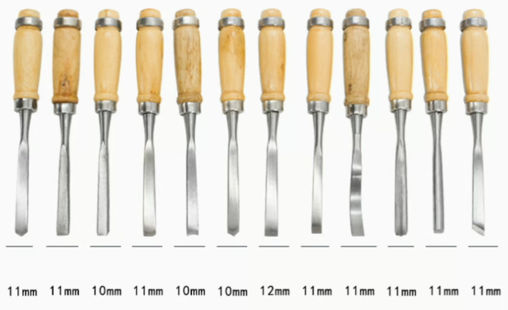 Woodworking carving knife carving chisel set(12 pcs)