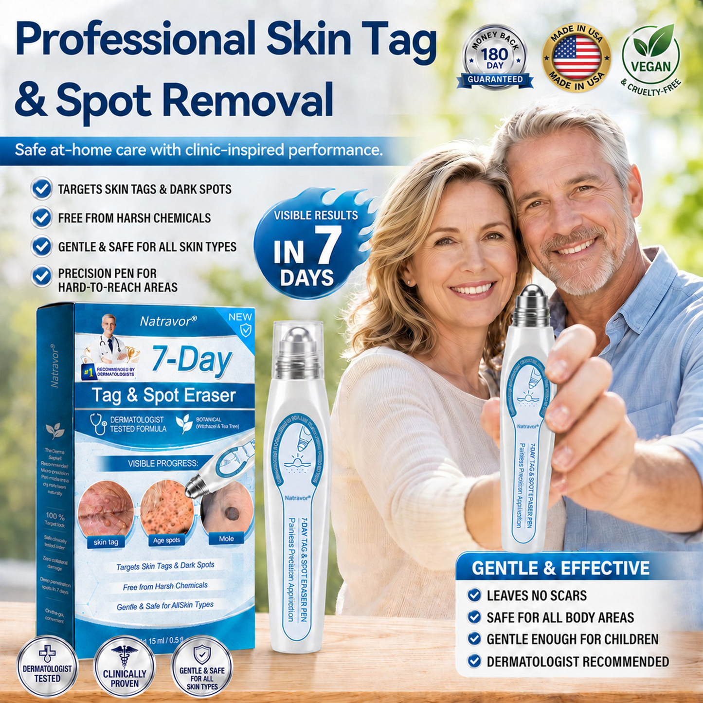 7-DAY Wart & Spot RemoverPainless & Scar-Free - Advanced Roll-On Pen for Skin Imperfections