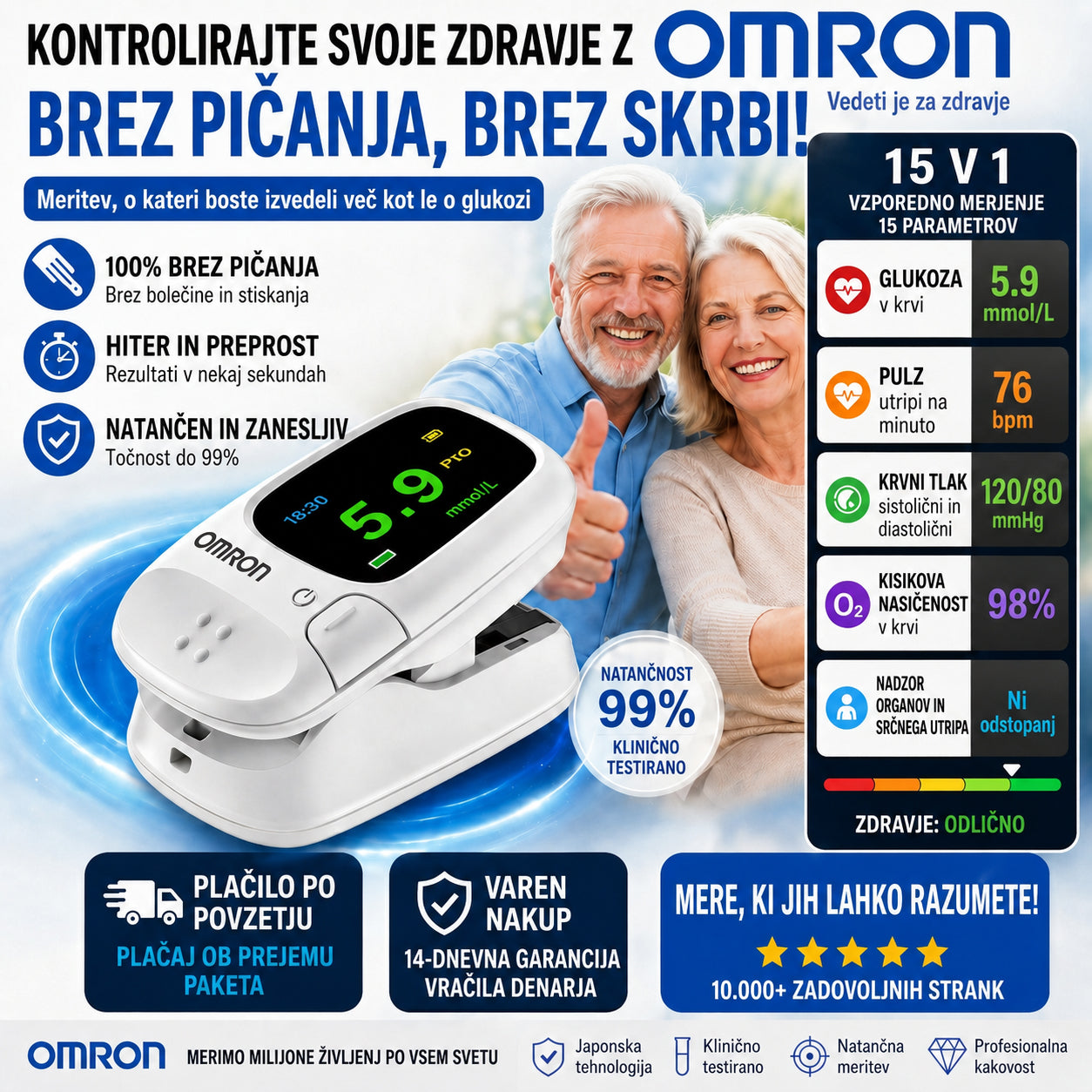 【11-in-1】Omron Non-Invasive Smart Blood Glucose Meter — Smart Health Check