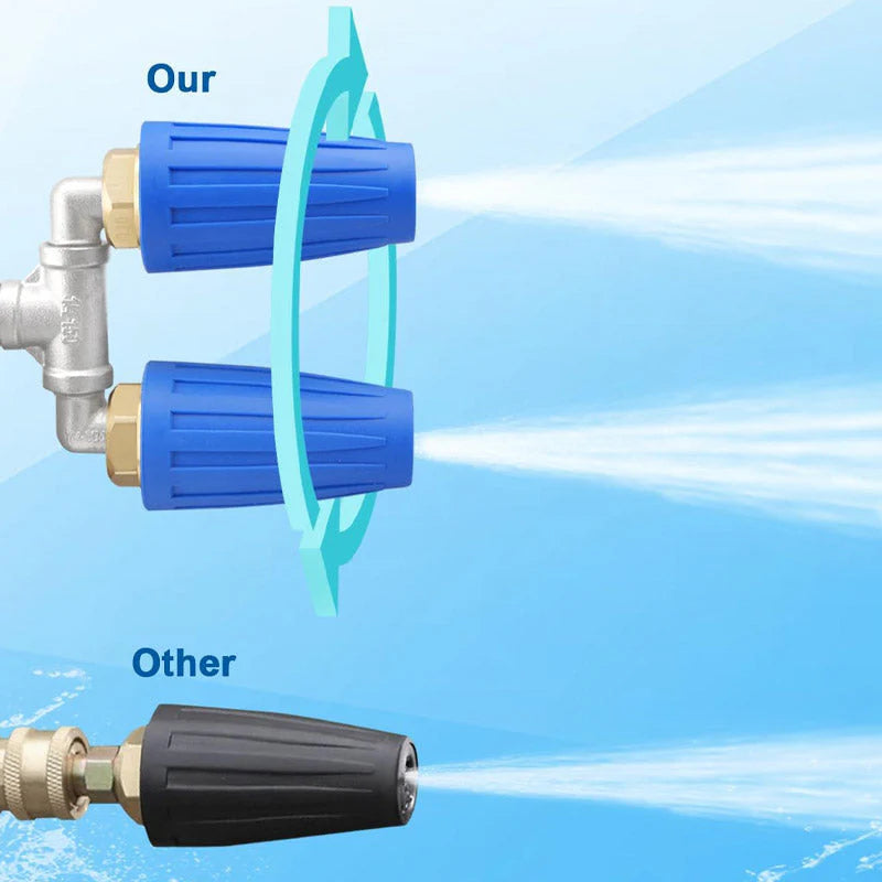 Stainless steel dual turbo nozzle for high pressure washer