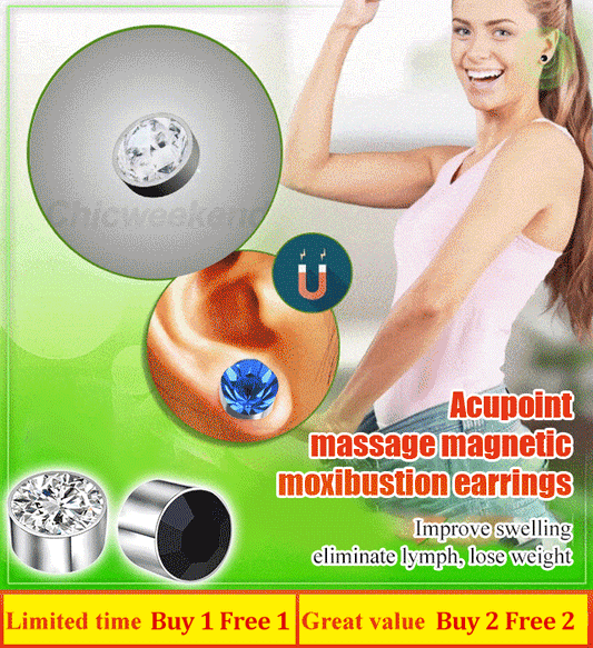 Strong Magnetic Colored Rhinestone Swelling Stud Earrings